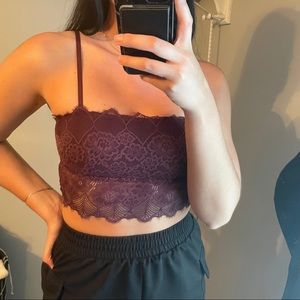 ⚡️AERIE⚡️lace bralette/ crop top maroon
